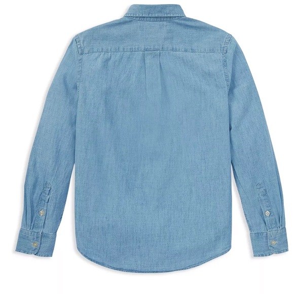 Like NEW Ralph Lauren Boys' Chambray Button-Down Shirt. Size L / 14/16 - Picture 7 of 7